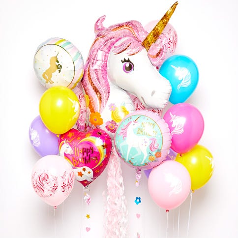 A bouquet of unicorn balloons