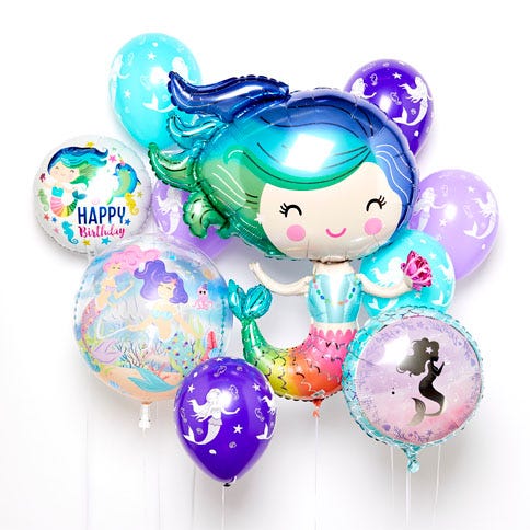 A bouquet of mermaid balloons