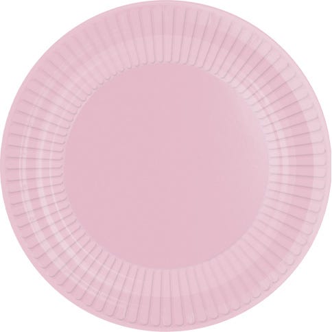 A pink paper plate