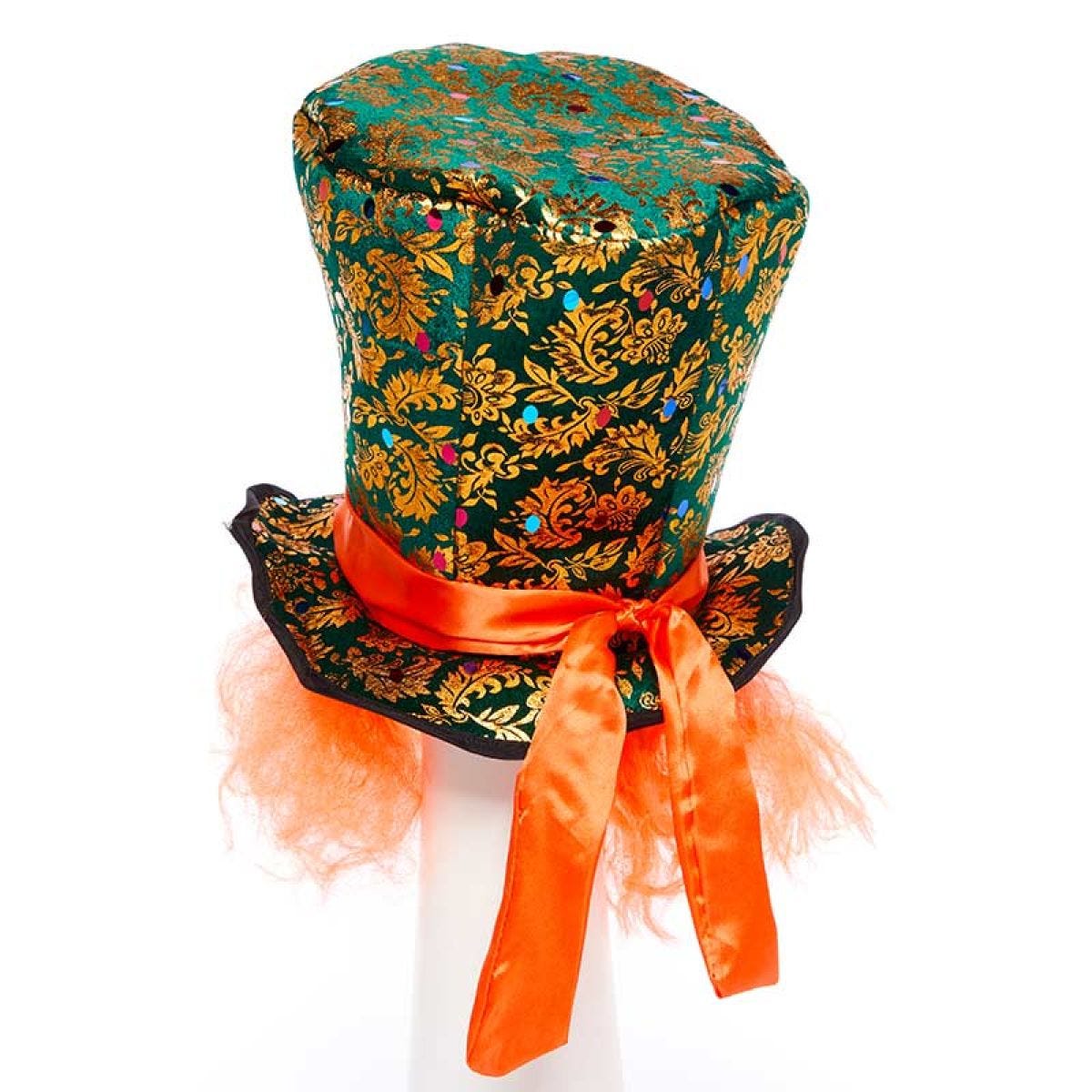 Mad Hatter Top hat With Attached Hair