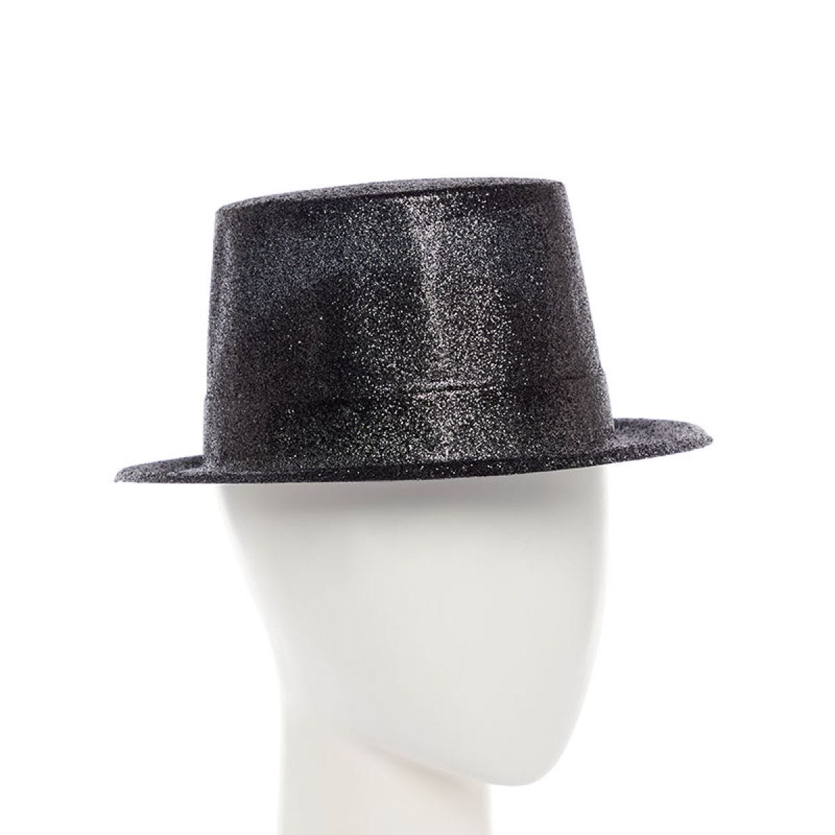 Black Glitter Top Hat