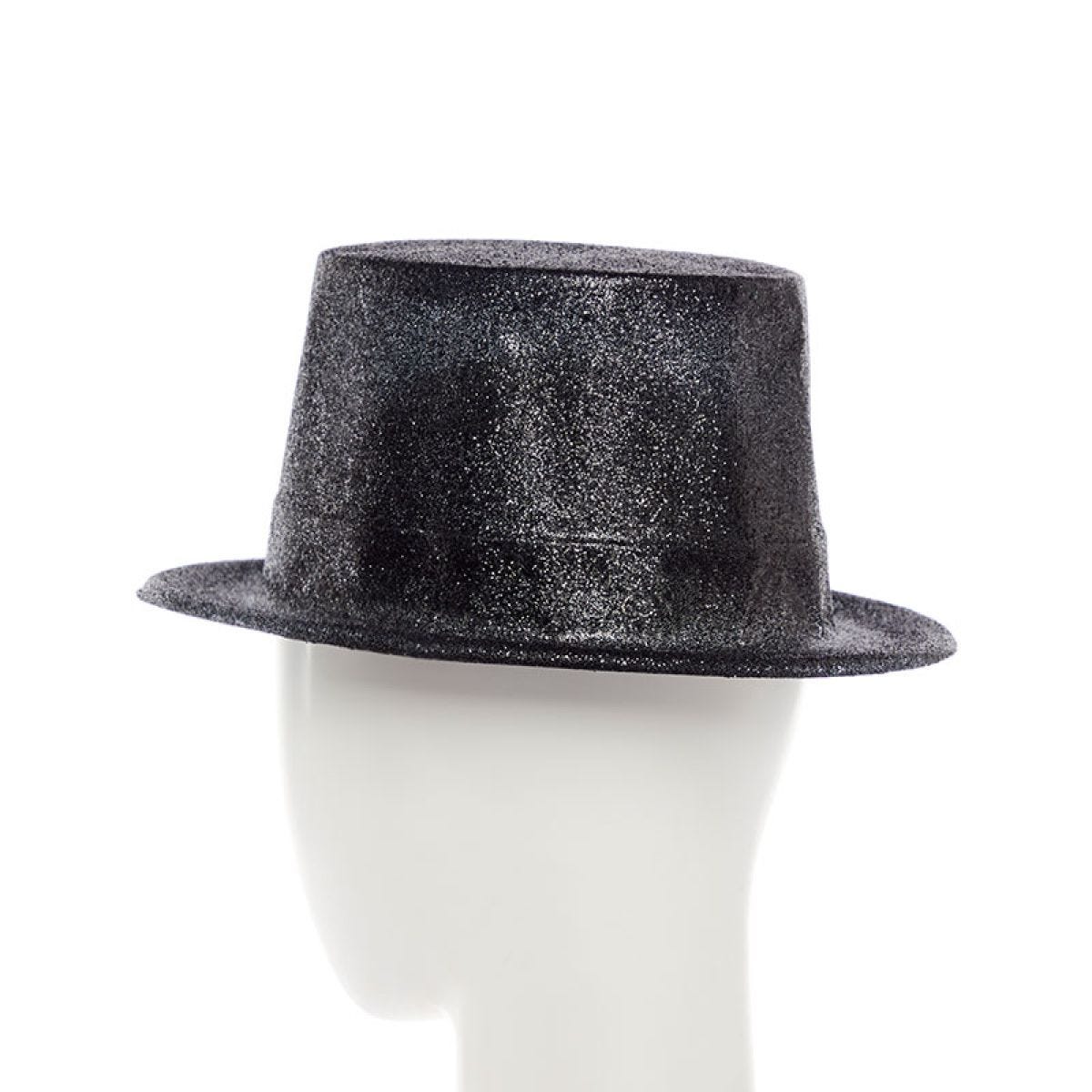 Black Glitter Top Hat