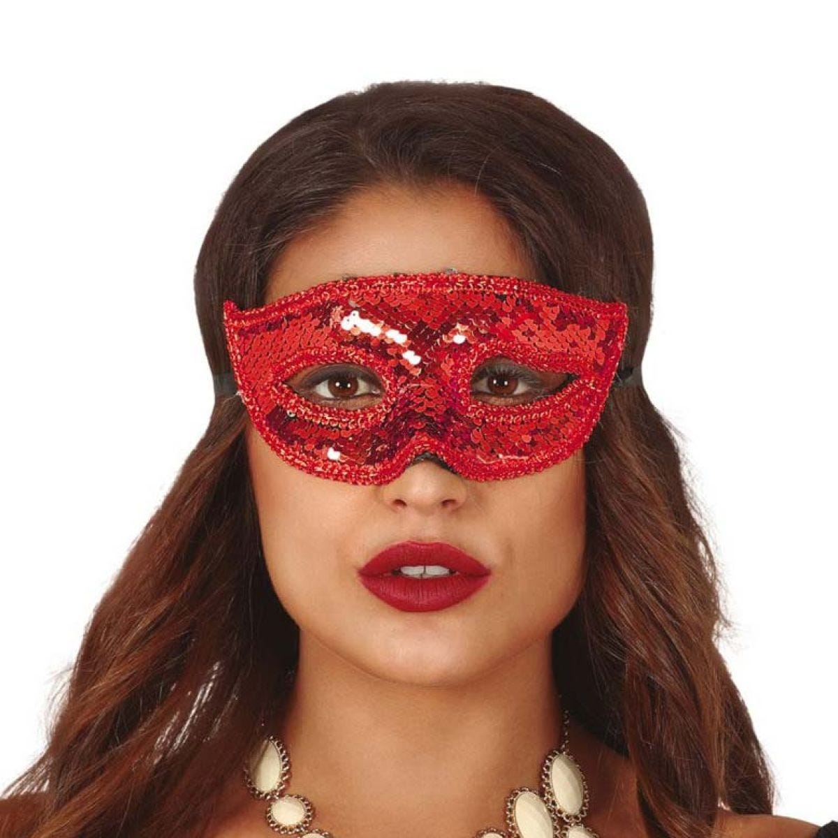 Red Glitter Masquerade Mask