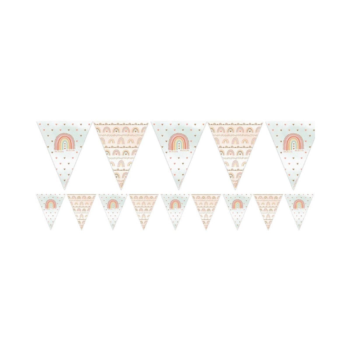 Boho Rainbow Paper Flag Bunting - 3.7m
