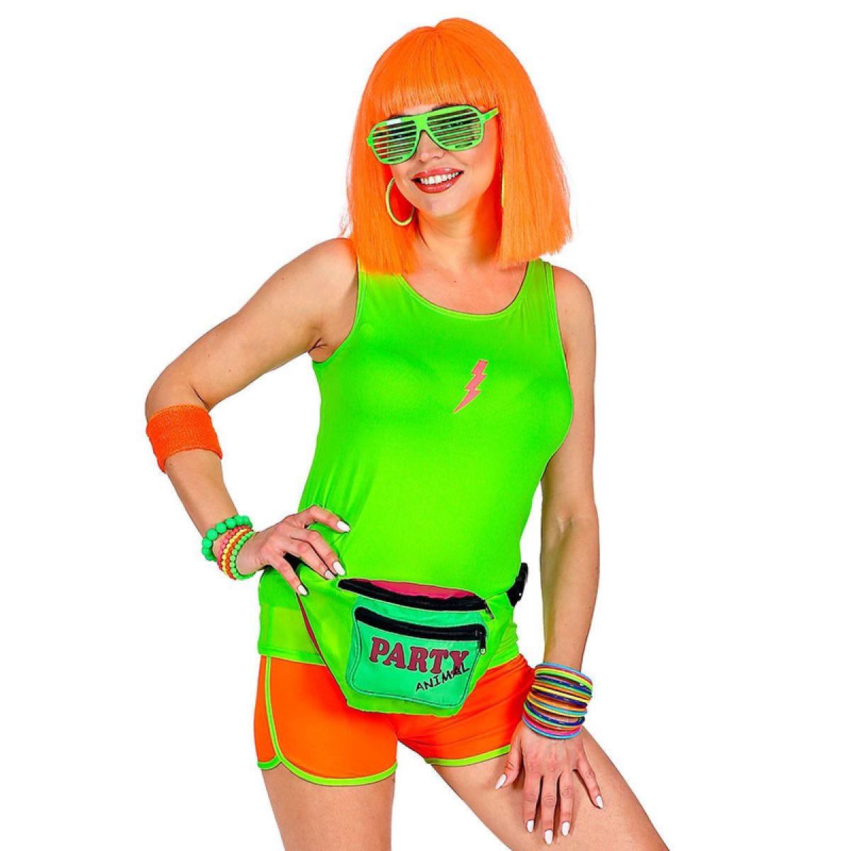 80s Neon Orange Hot Pants -Adult Costume