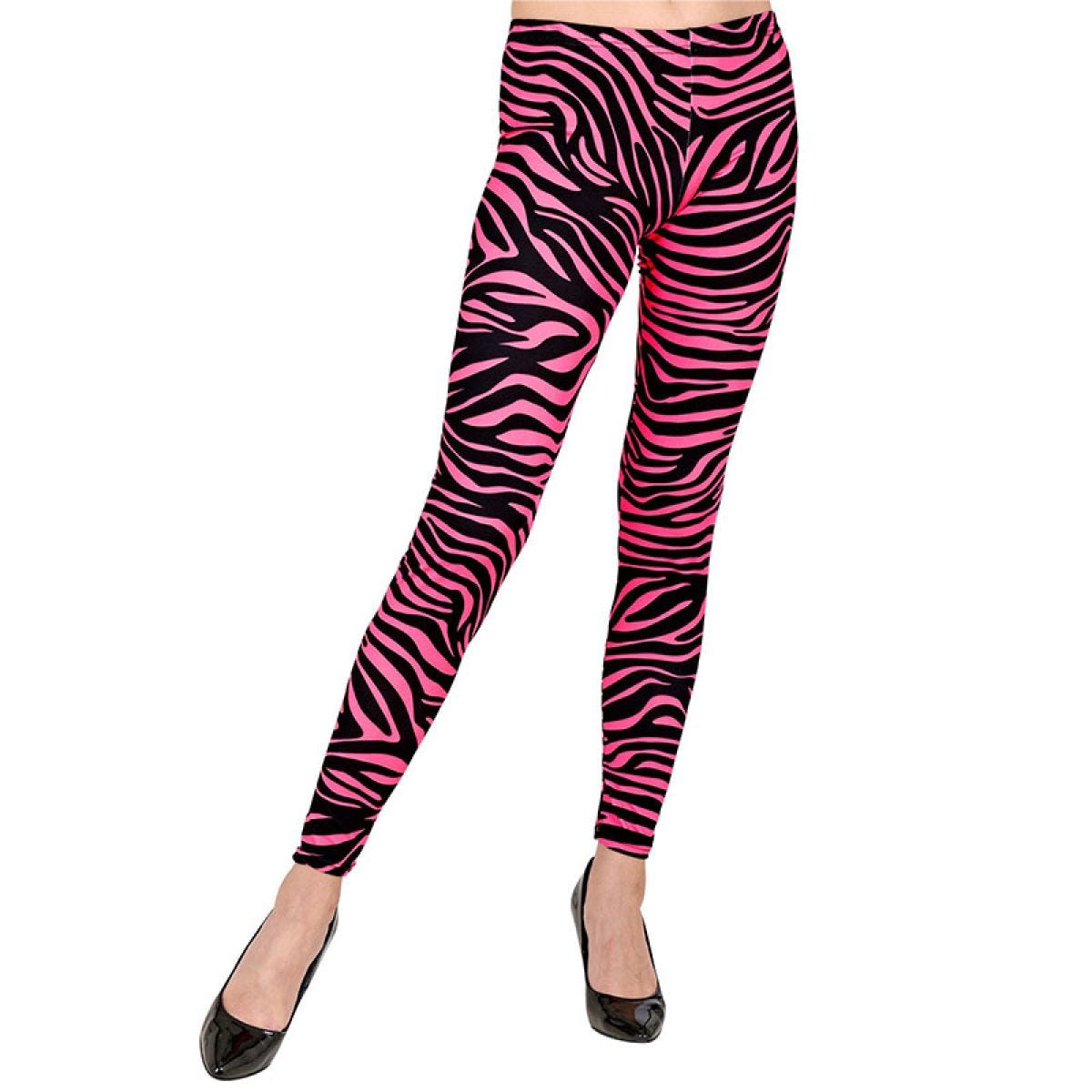 80s Pink Zebra Leggings - Adult Costume