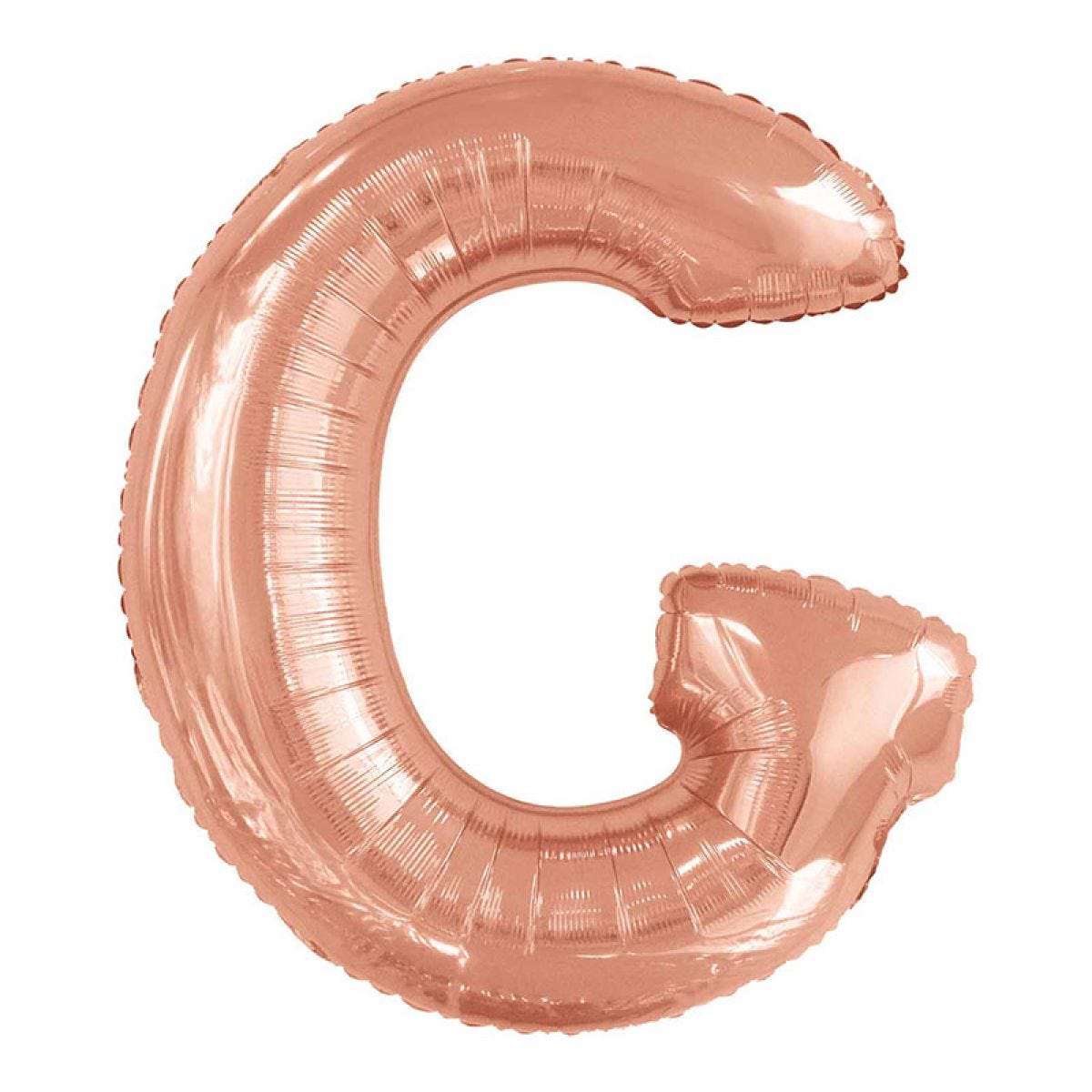 G Rose Gold Letter Balloon - 34" Foil