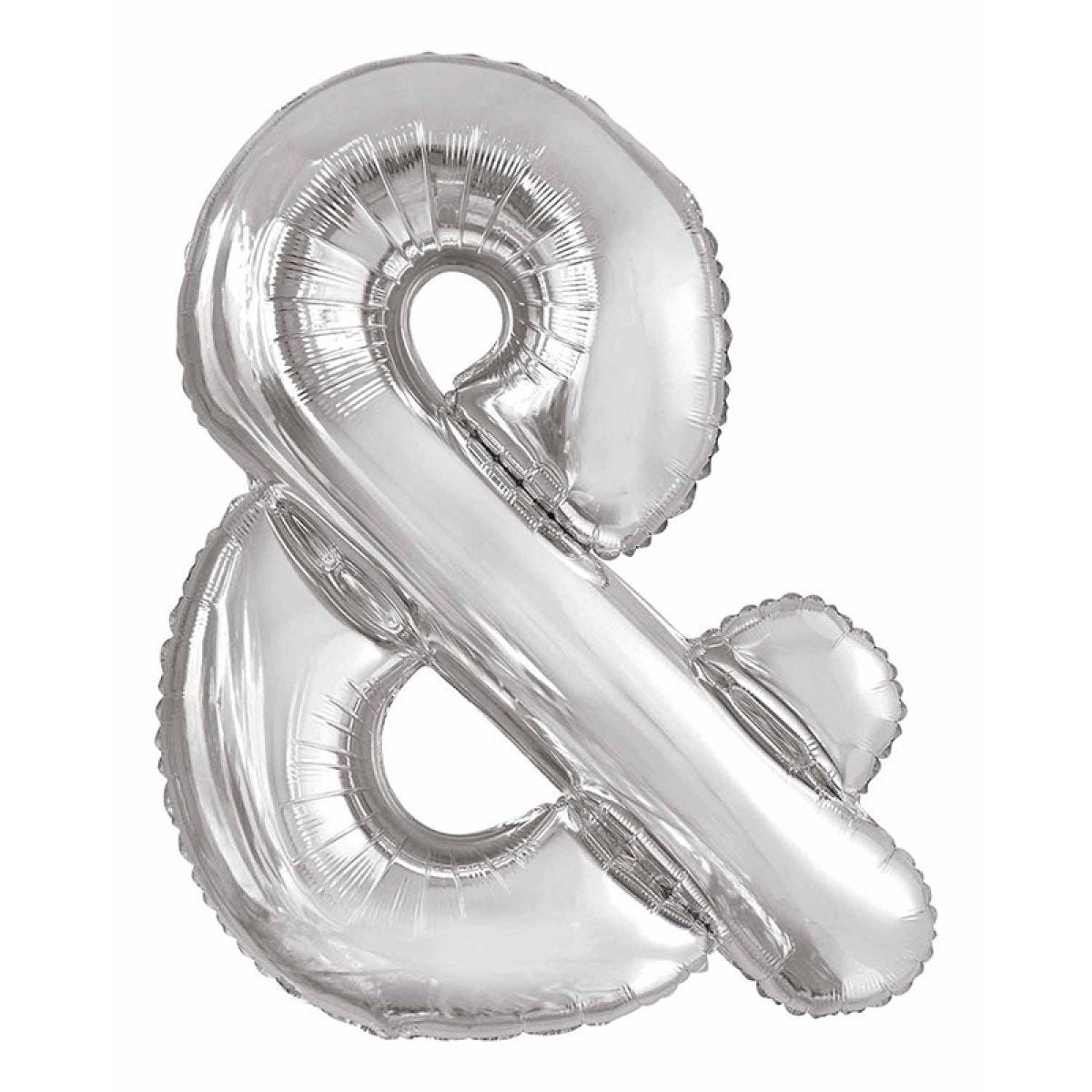 Silver Ampersand Balloon - 34" Foil