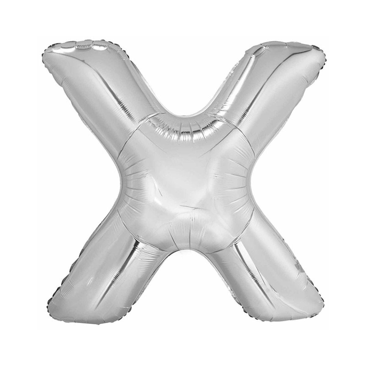 X Silver Letter Balloon - 34" Foil