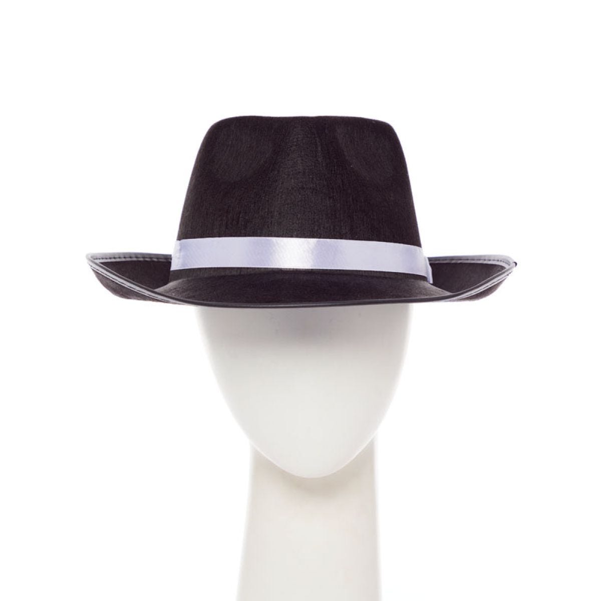 Black Gangster Fedora Hat