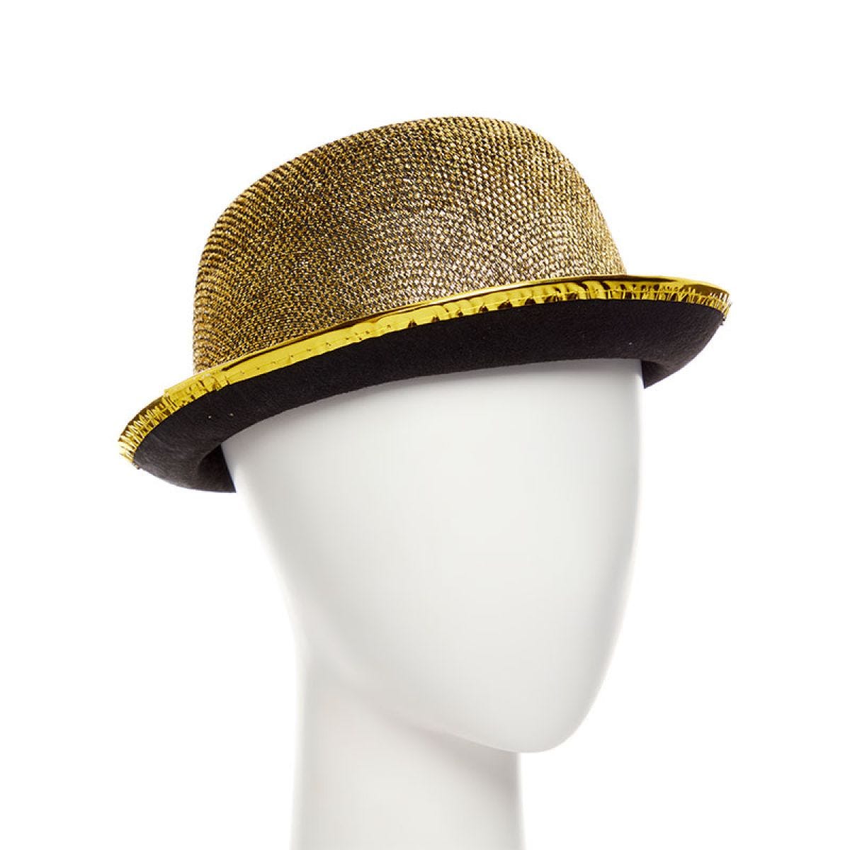 Gold Lurex Bowler Hat
