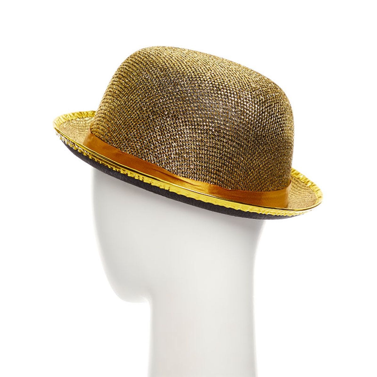 Gold Lurex Bowler Hat