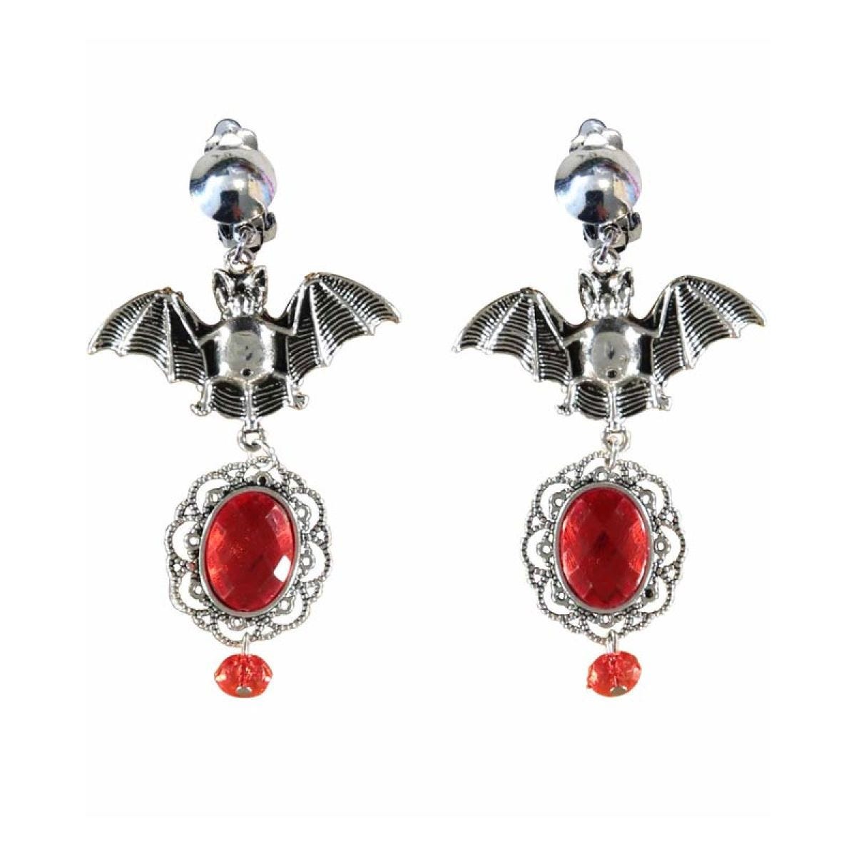 Ruby Bat Earrings