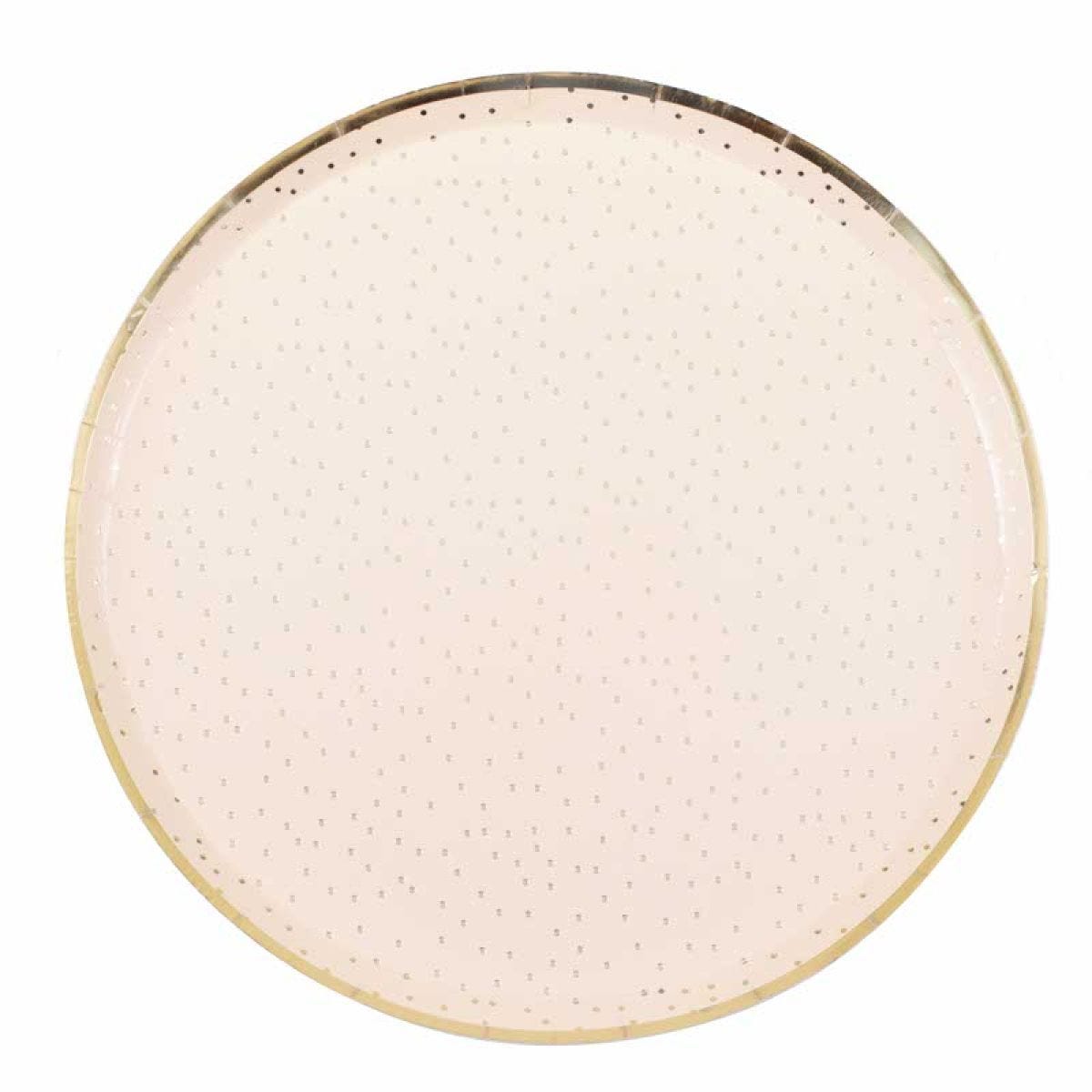 Peach and Gold Polka Dot Paper Plates - 24cm (8pk)
