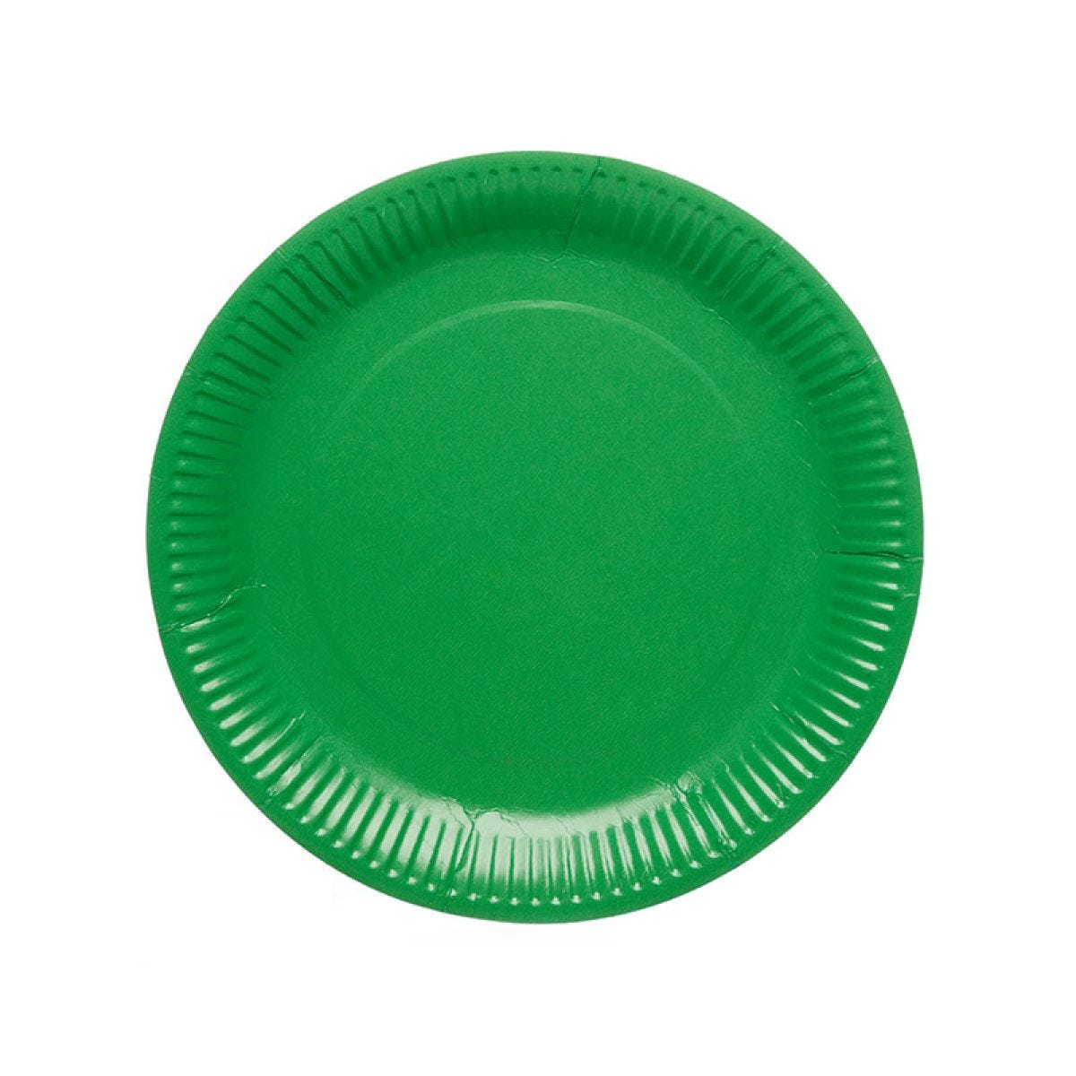 Green Paper Plates - 23cm (8pk)
