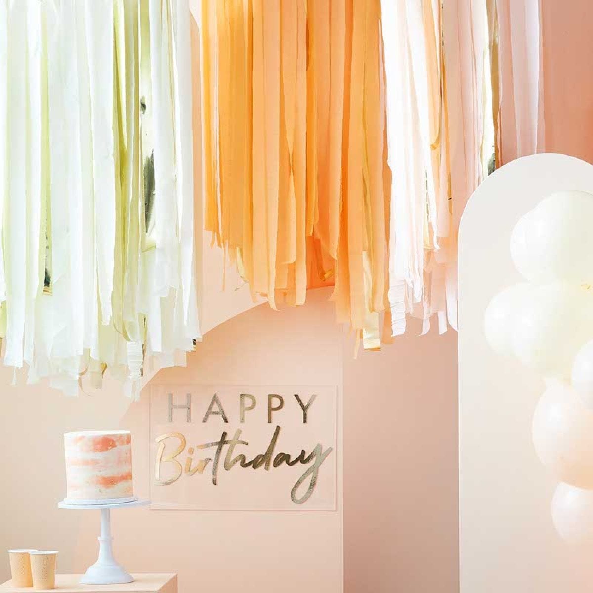 Peach & Gold Streamer Ceiling Kit