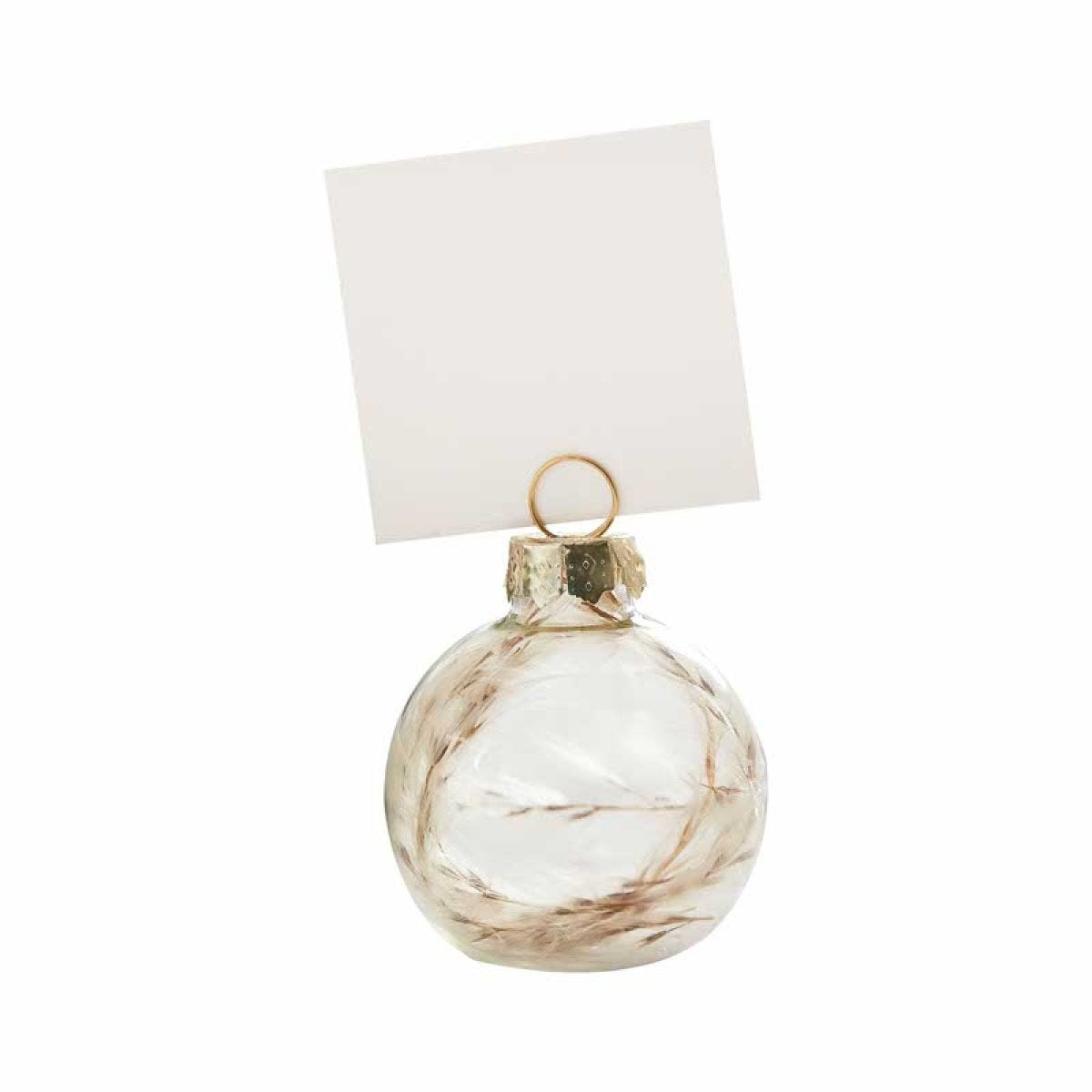 Pampas Filled Glass Bauble Place Card Holders - 5.5cm (6pk)