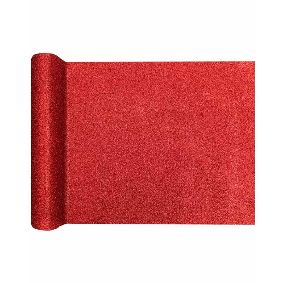 Red Glitter Table Runner - 3m