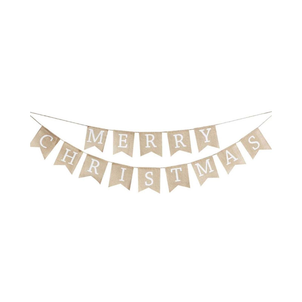 Merry Christmas Hessian Bunting - 2.5m