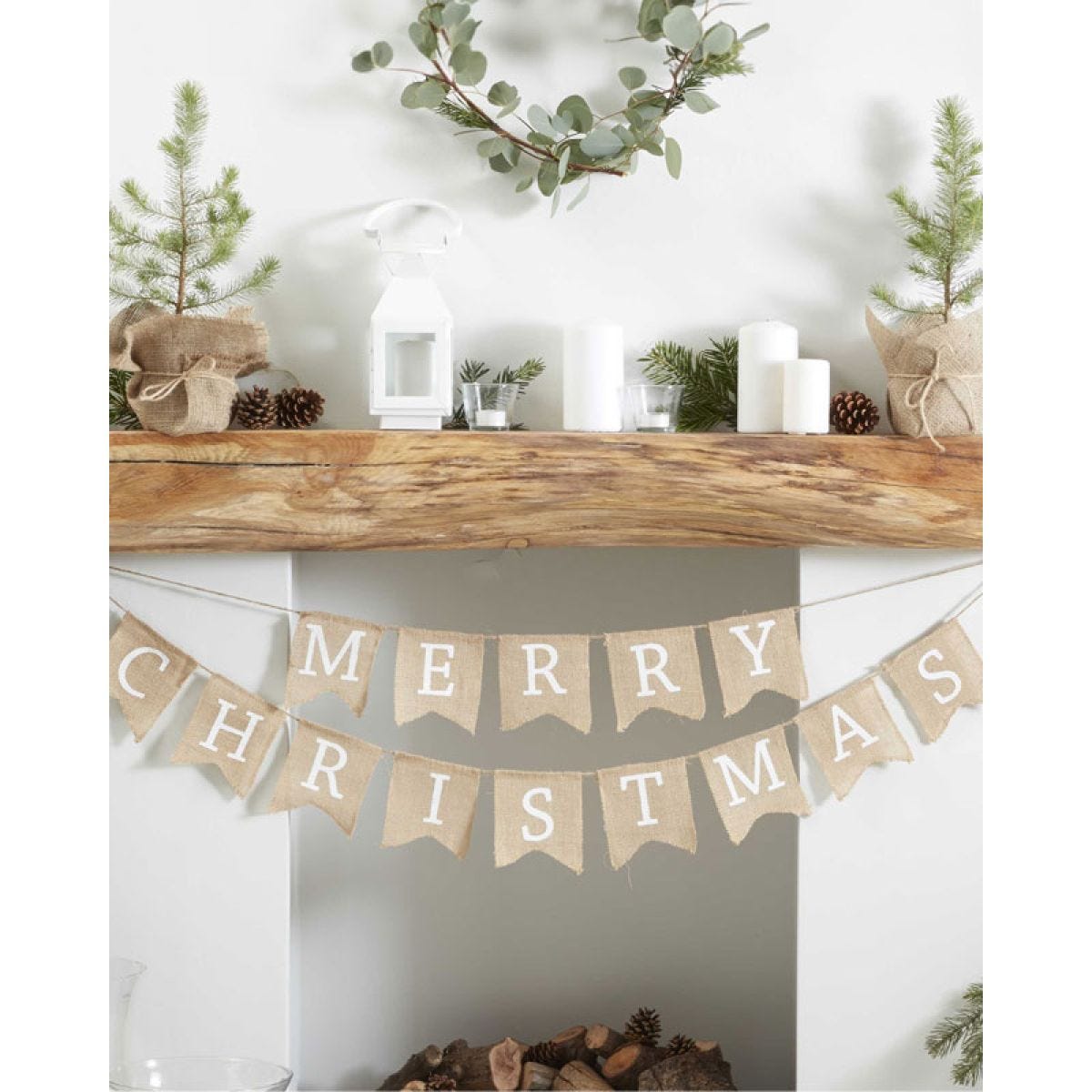 Merry Christmas Hessian Bunting - 2.5m