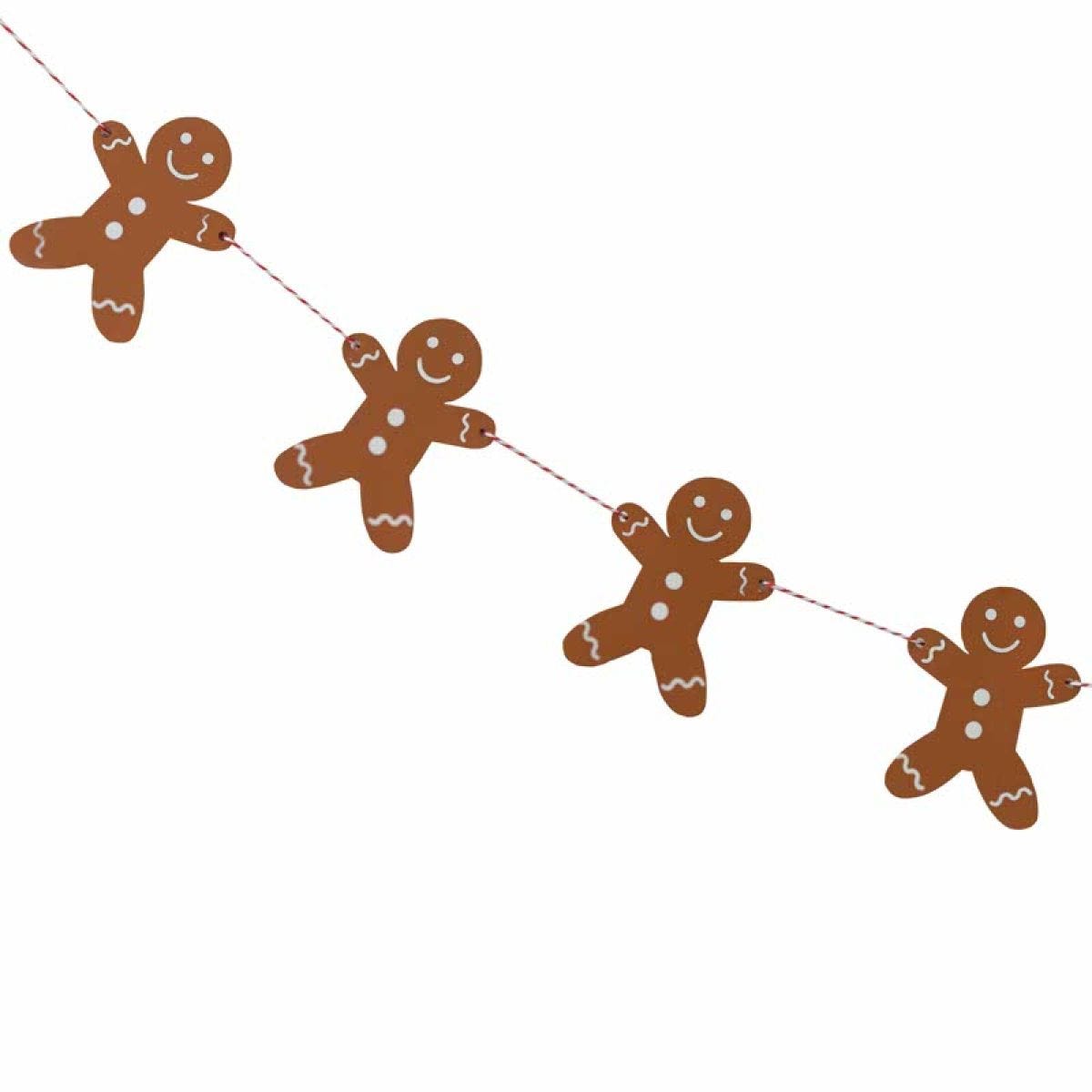 Gingerbread Man Wooden Christmas Bunting - 1.5m