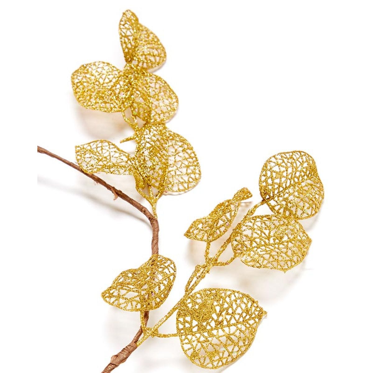 Gold Glitter Leaf Garland - 1.5m