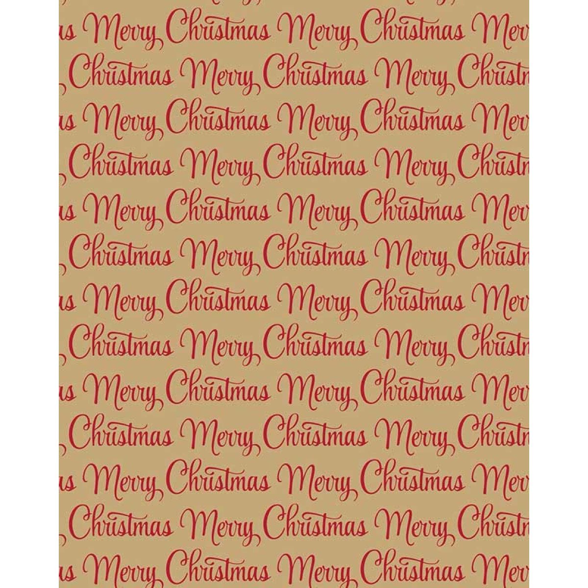 Red Merry Christmas Gift Wrap - 4m