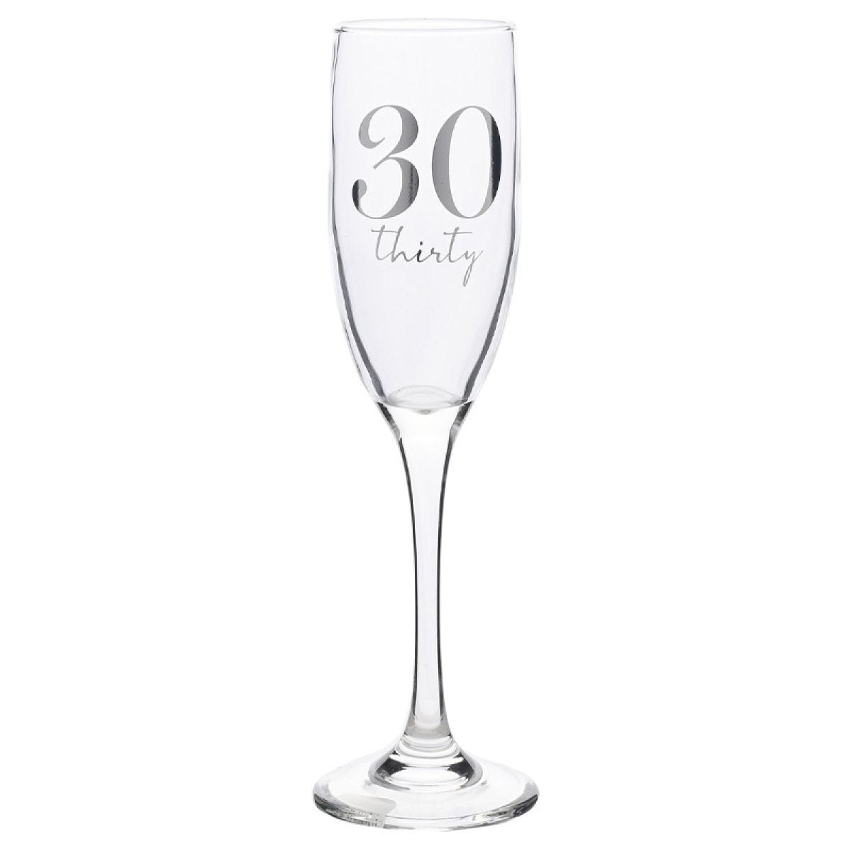 30th Birthday Glass Champagne Flute