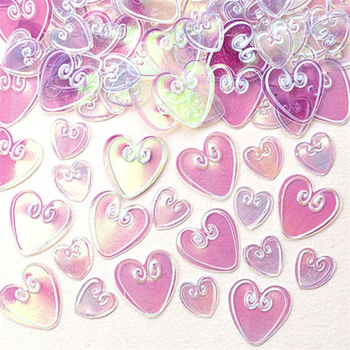 Iridescent Loving Hearts Confetti