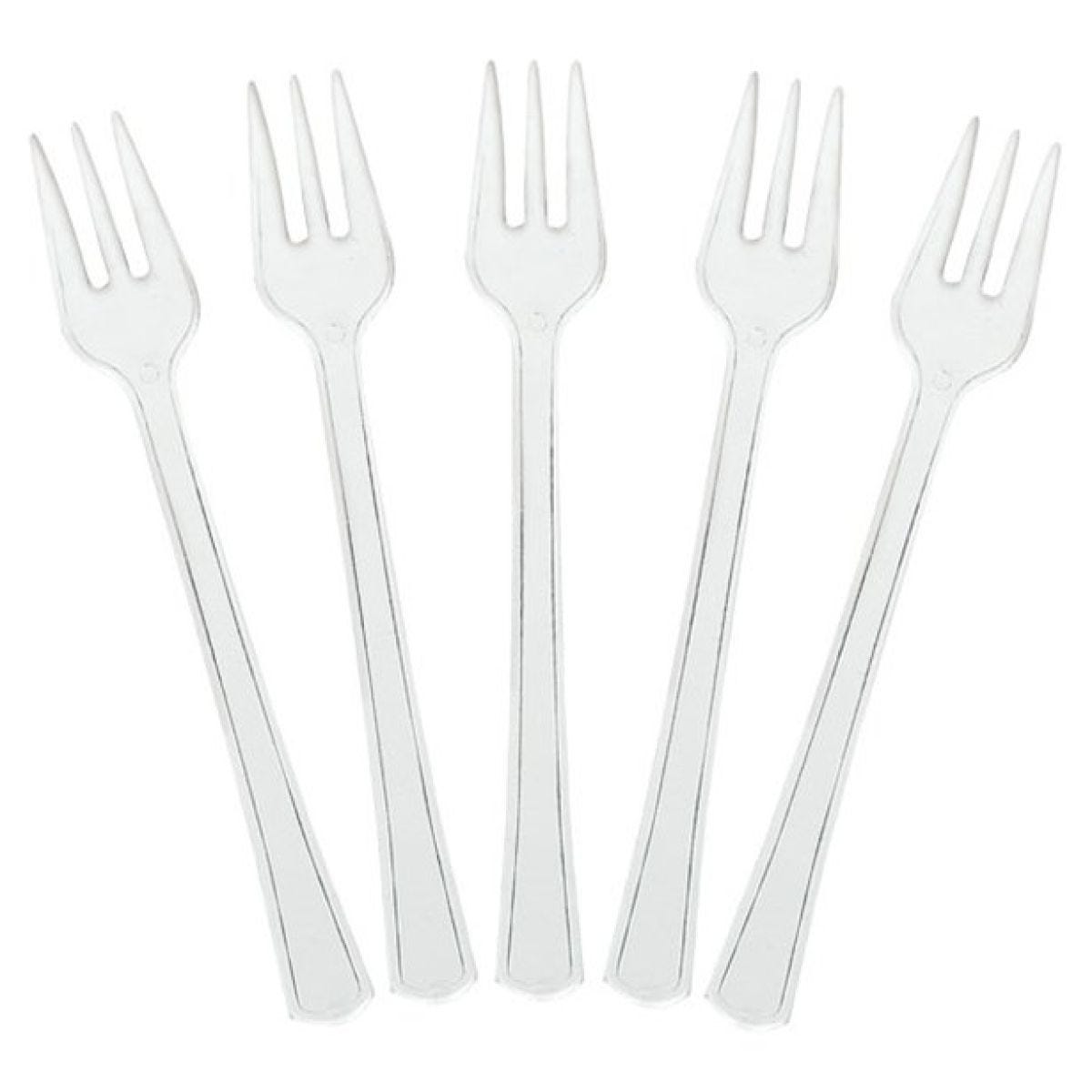 Clear Plastic Mini Forks - 40pk