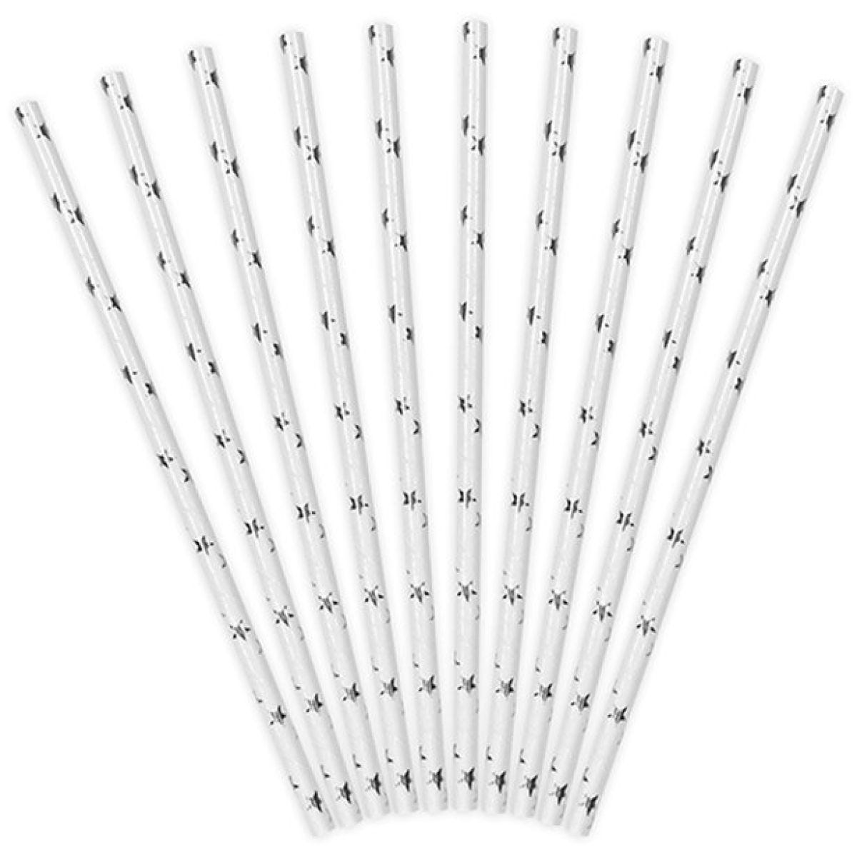 Silver Star Paper Straws (10pk)