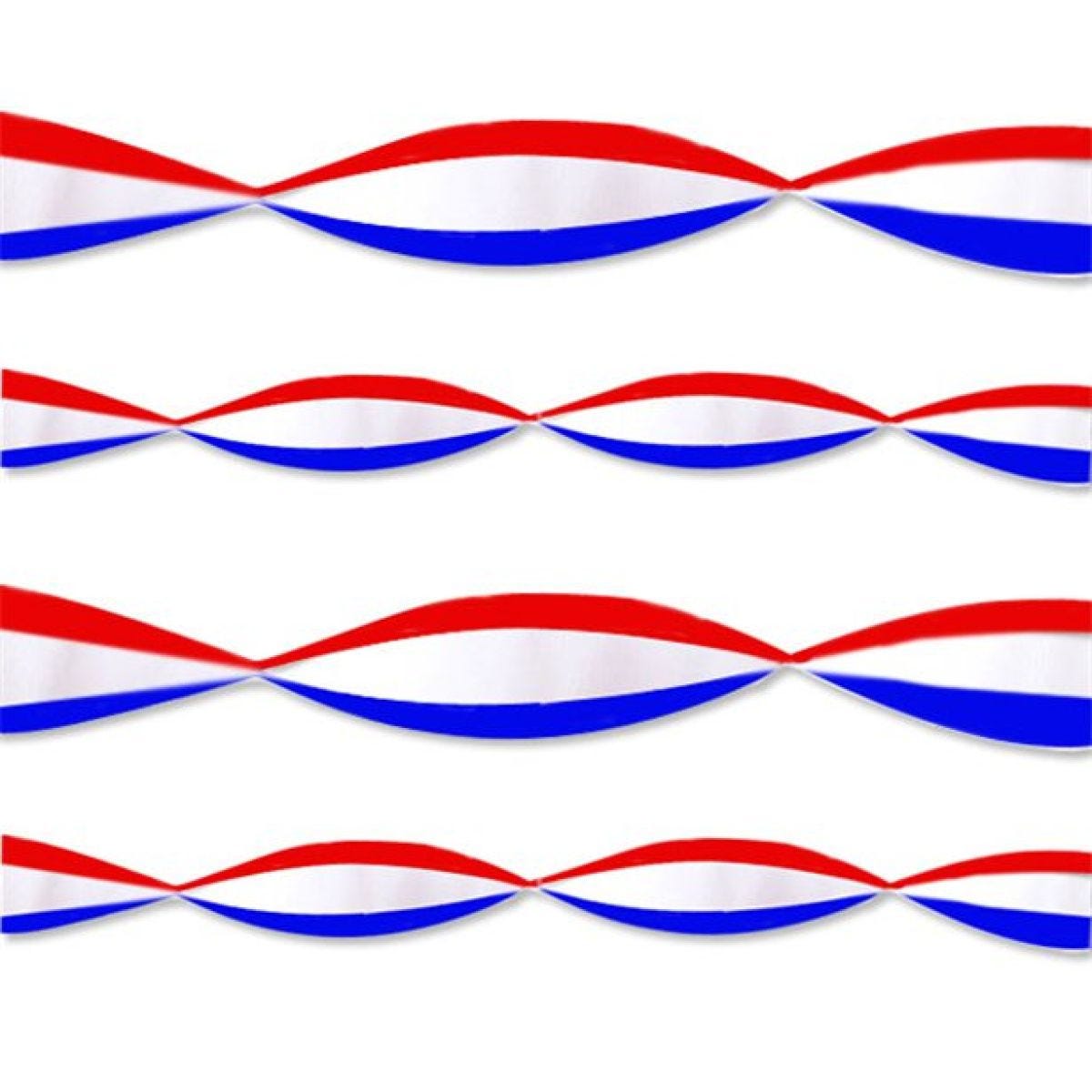 Red, White & Blue Crepe Streamer - 9m