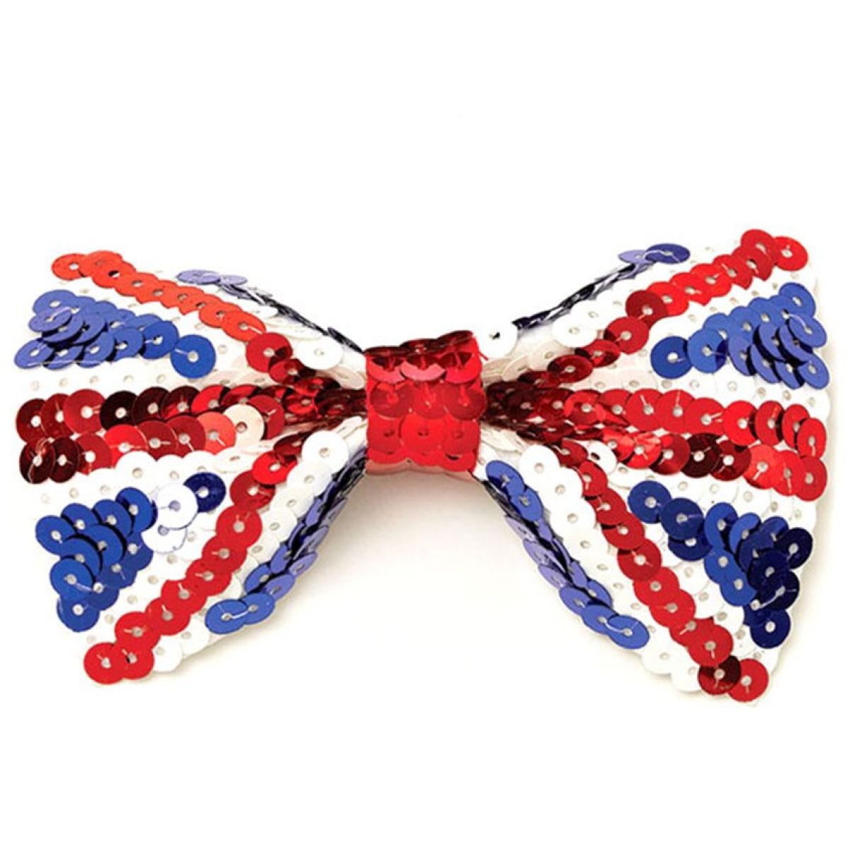 Union Jack Sequin Bow Tie