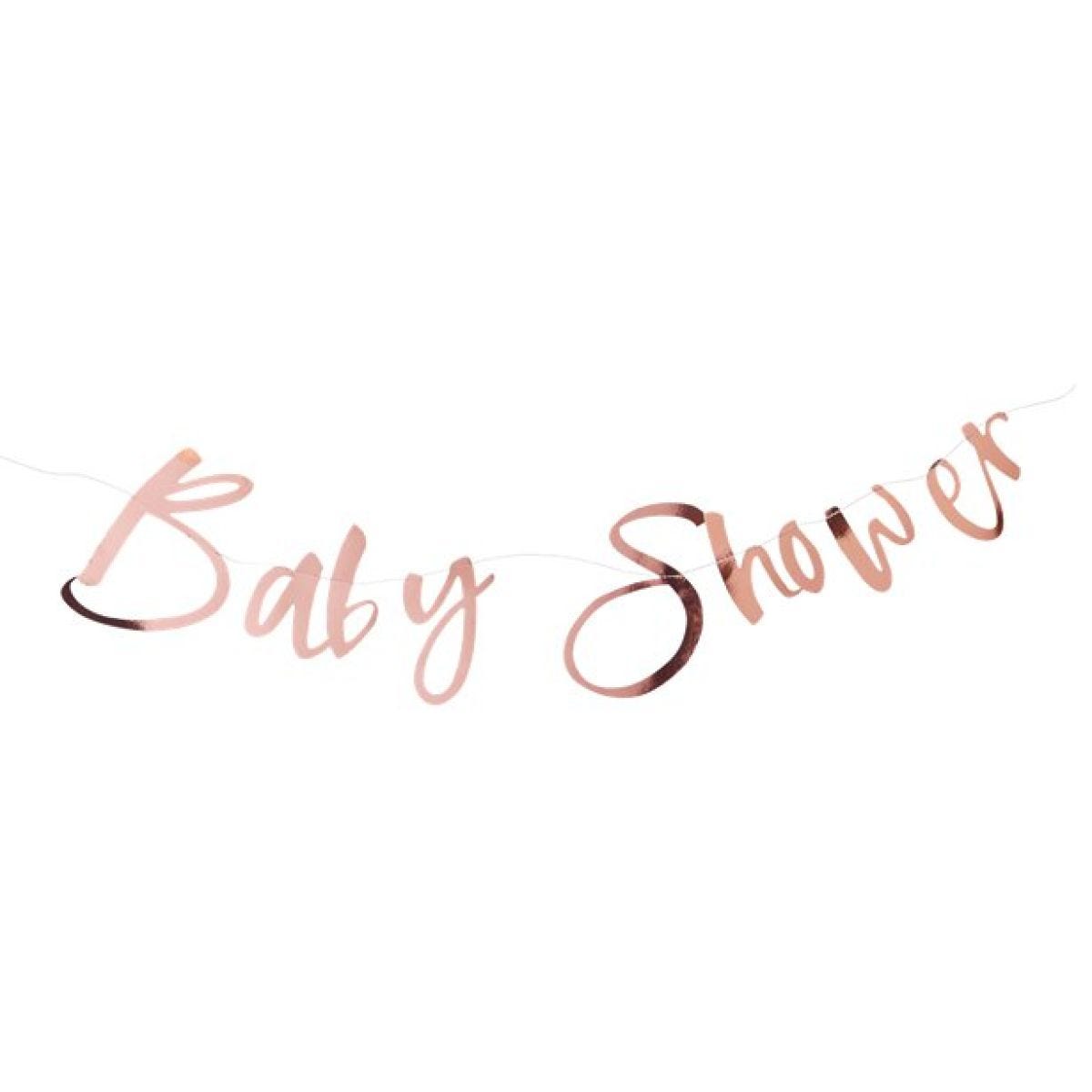 Twinkle Twinkle &apos;Baby Shower&apos; Rose Gold Paper Banner - 1.5m