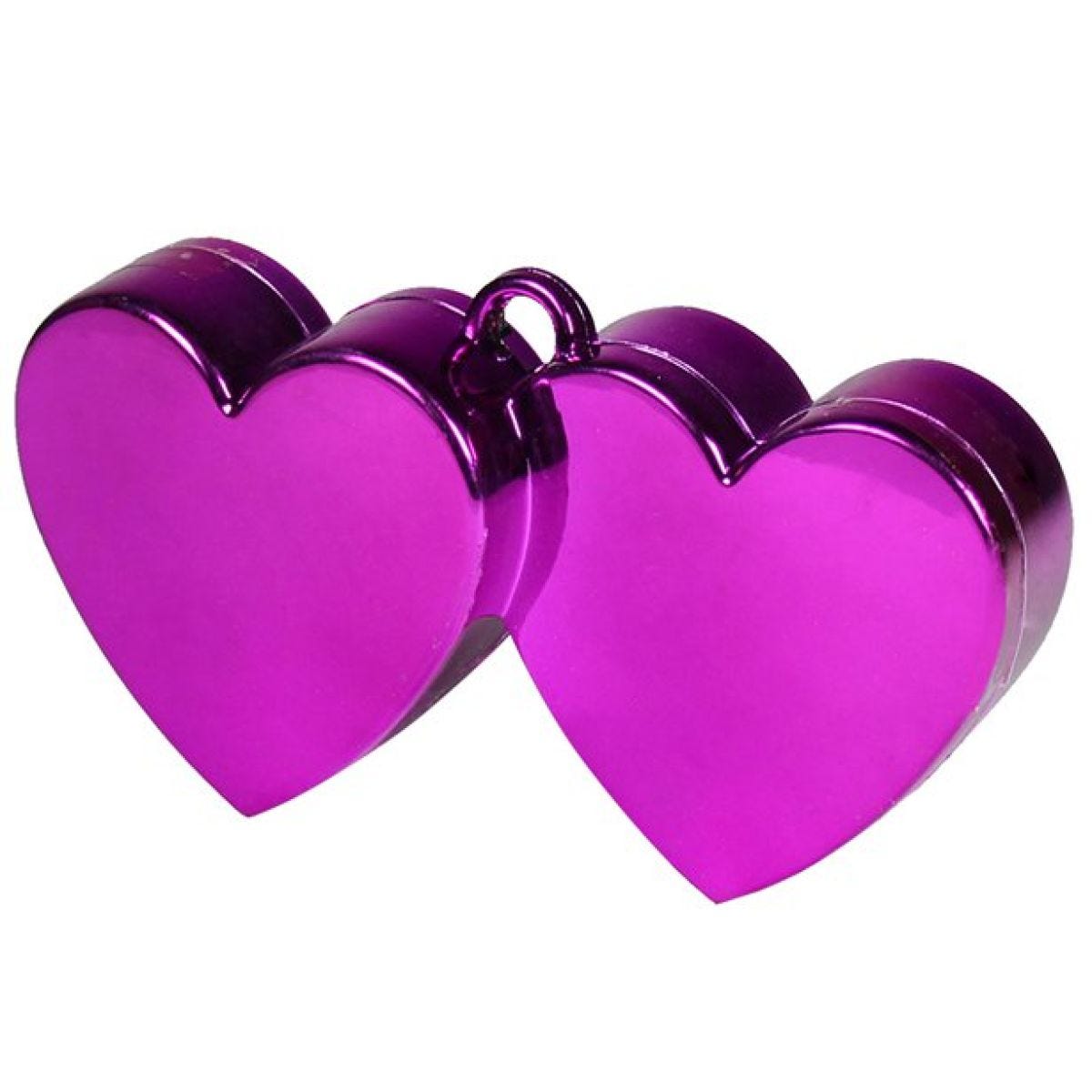 Magenta Double Heart Balloon Weight - 135g