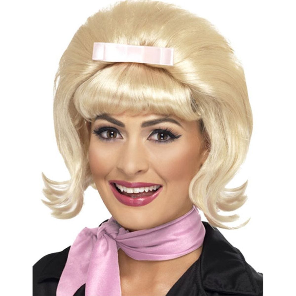 50s Blonde Flicked Beehive Bob Wig