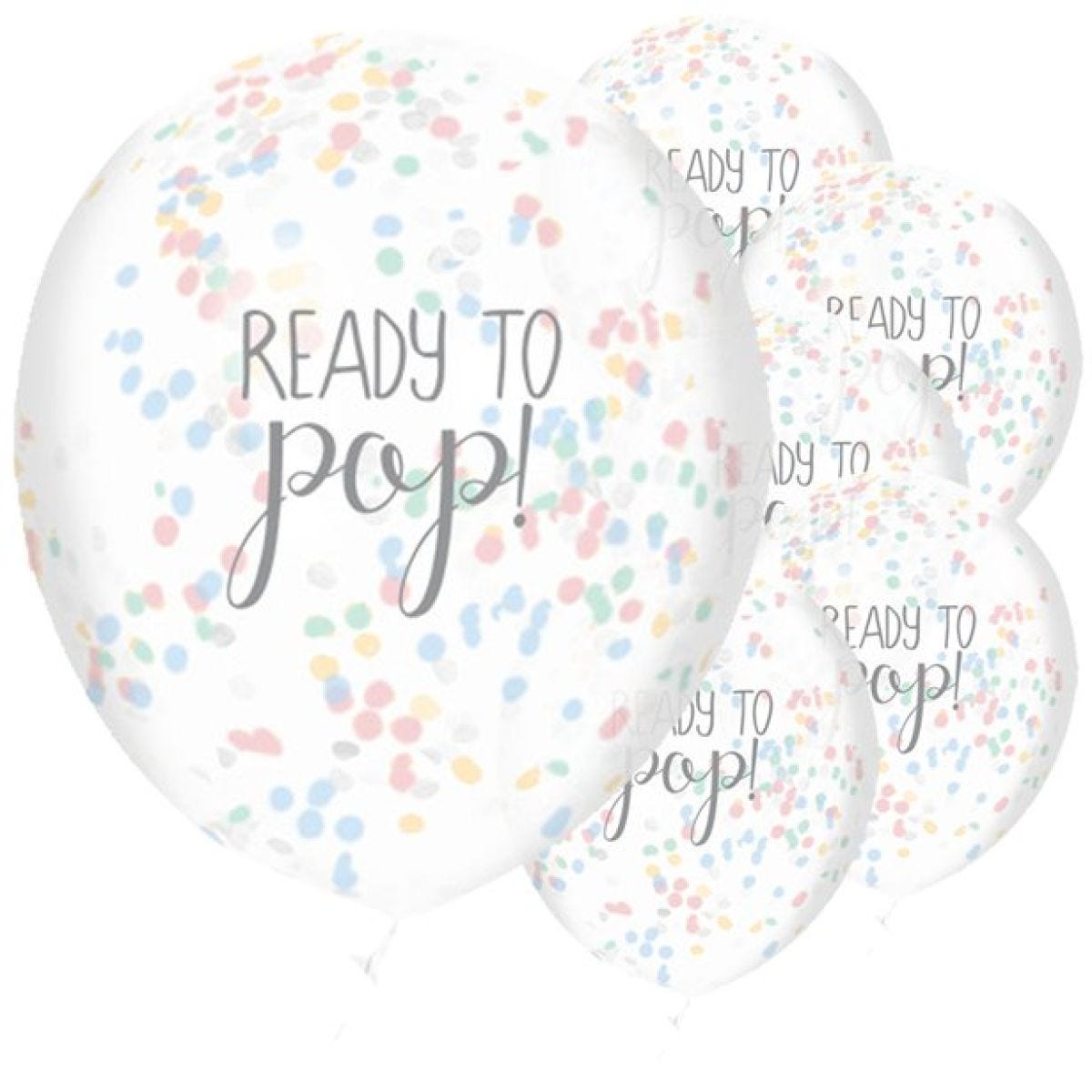 Baby Wishes &apos;Ready To Pop&apos; Balloons - 12" Latex (5pk)