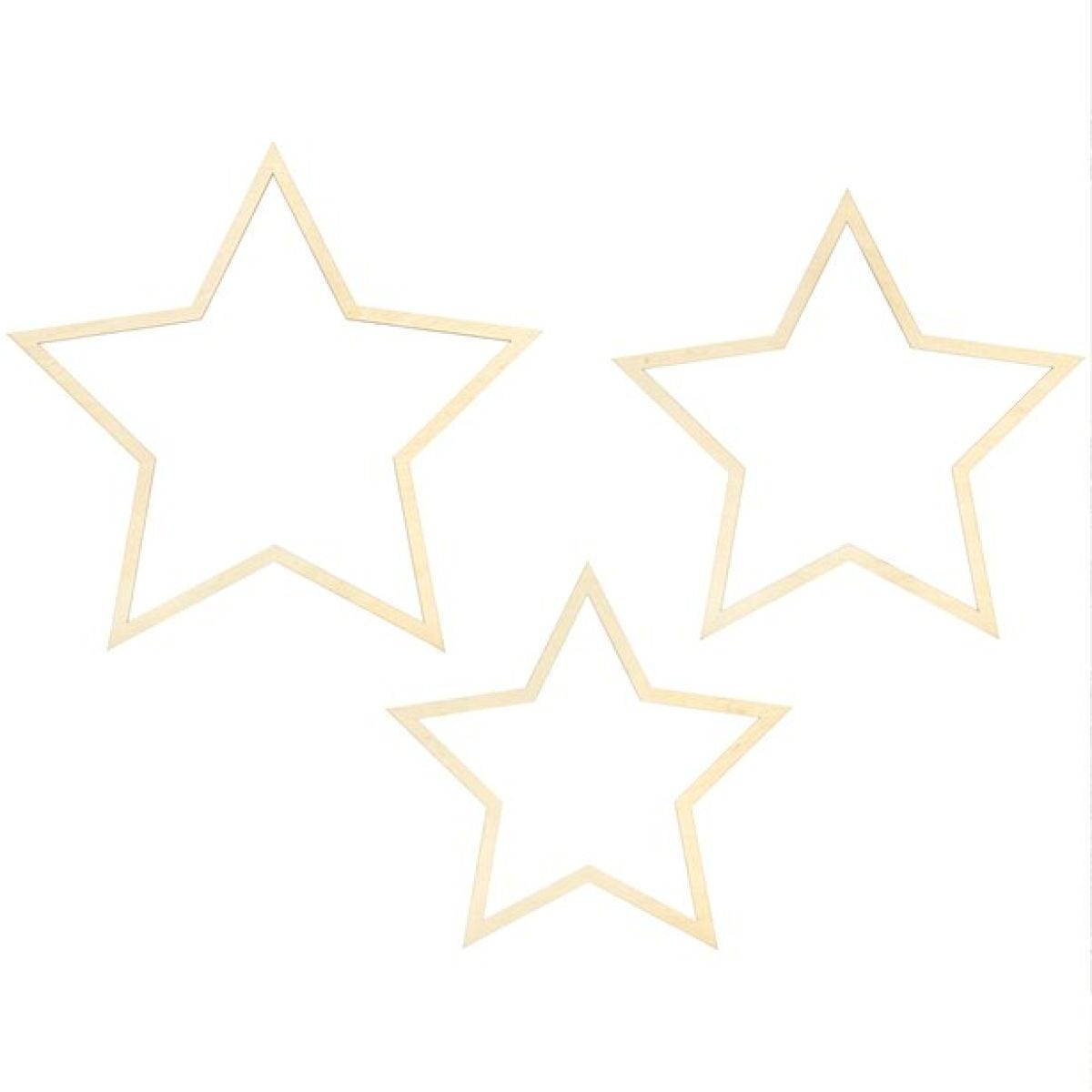 Star Wooden Decorations (3pk)