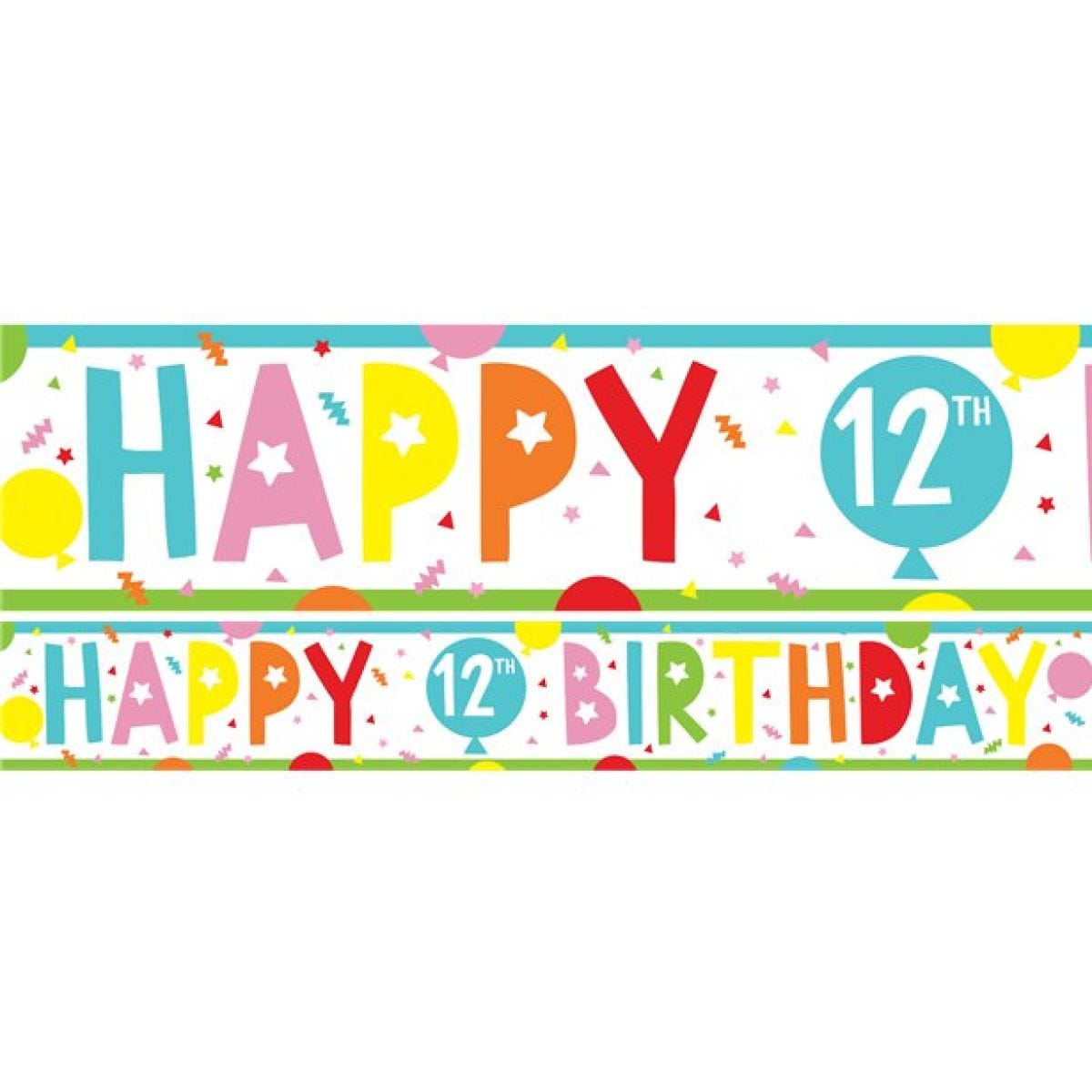 12th Birthday Paper Banners - 1m