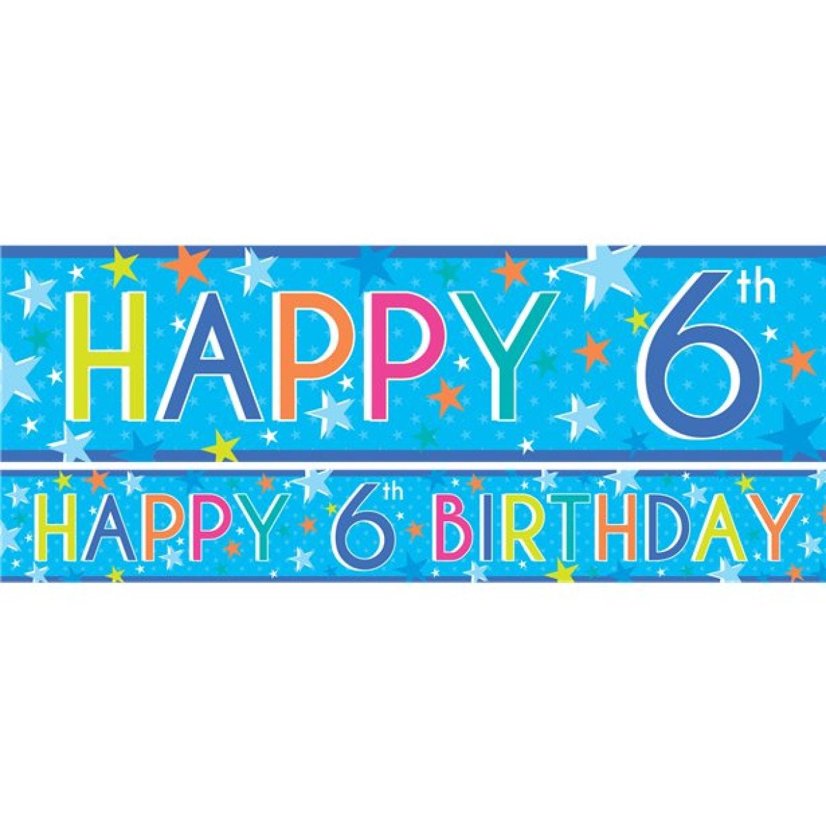 Boys 6th Birthday Paper Banners - 1m