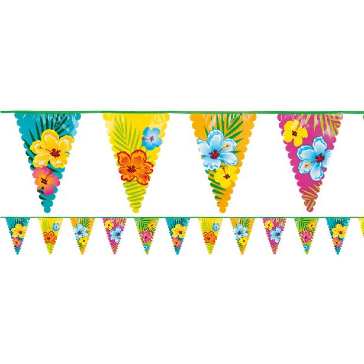 Summer Hibiscus Tropical Plastic Bunting - 6m