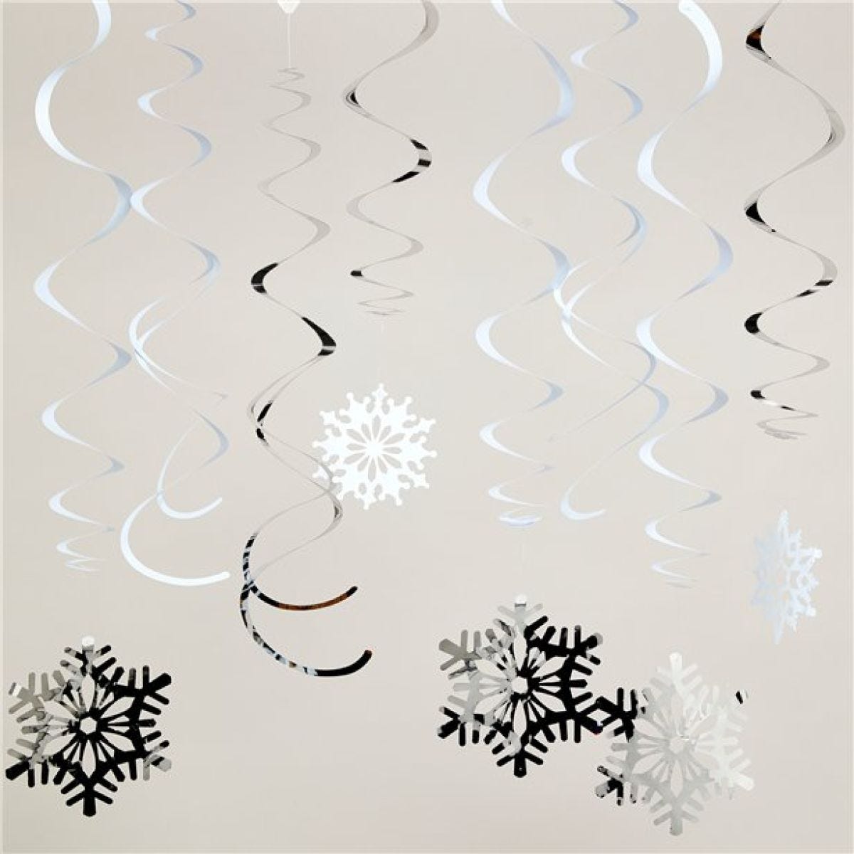 Silver Snowflake Hanging Swirls - 60cm