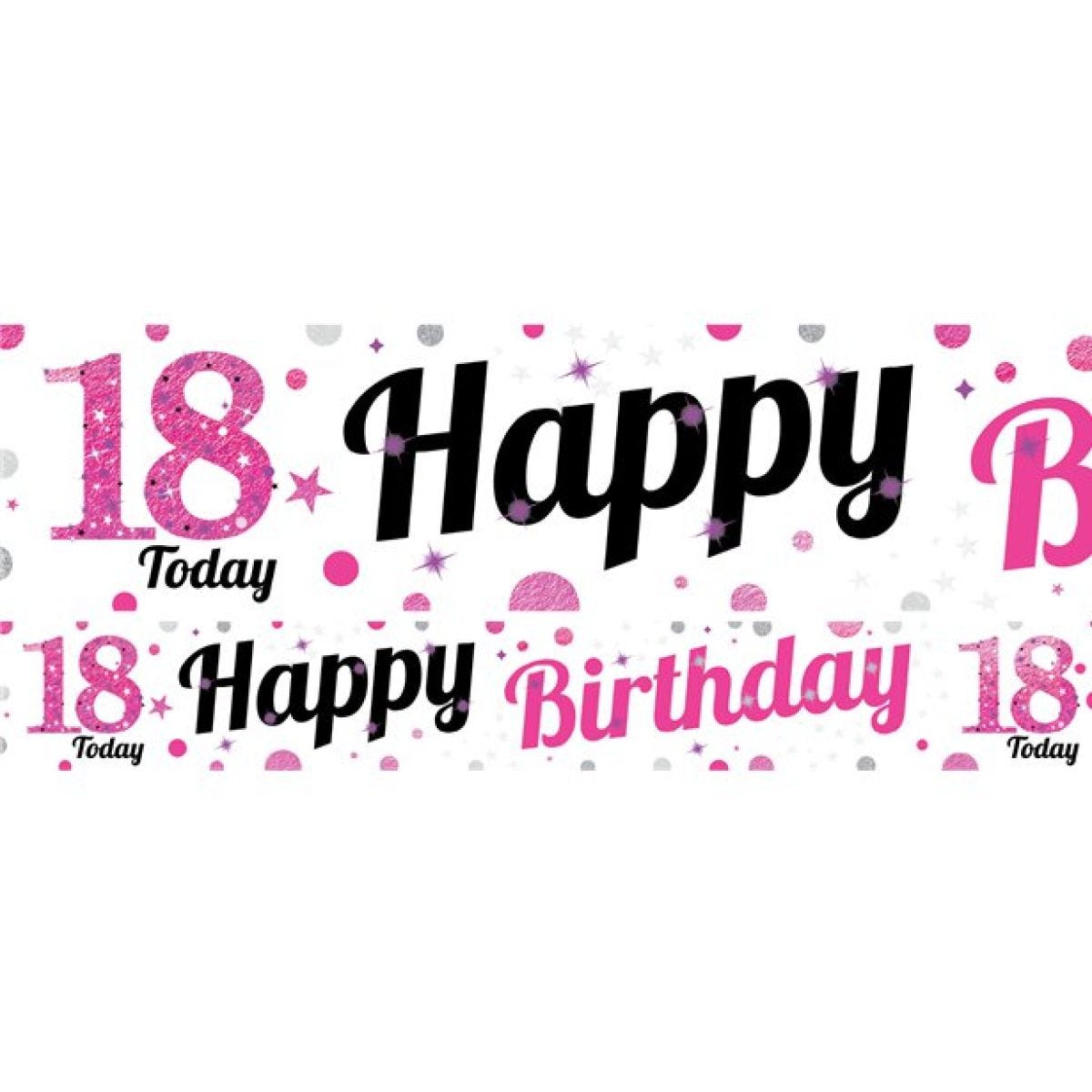 18th Birthday Pink Celebration Paper Banners -1m