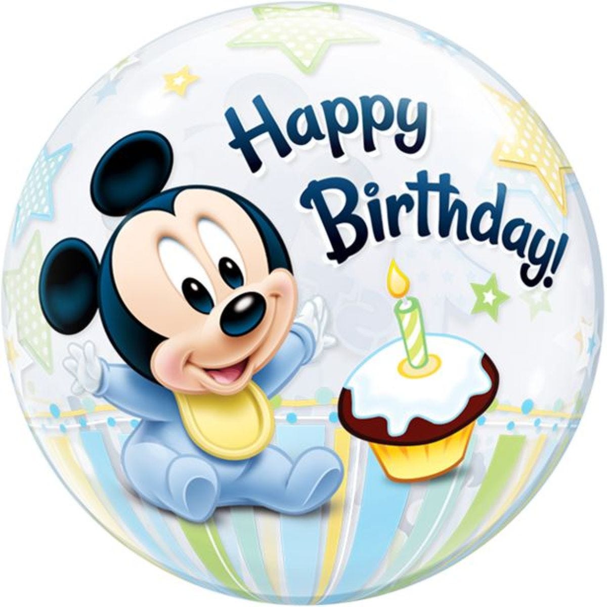 Mickey Mouse 1st Birthday Bubble Balloon - 22"