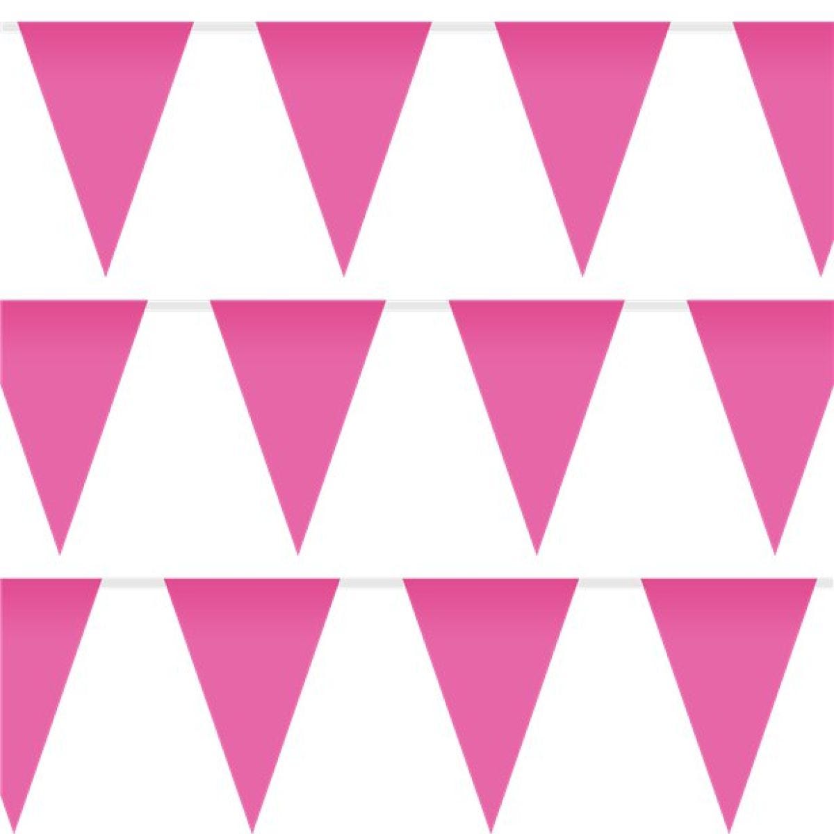 Bright Pink Plastic Bunting - 10m