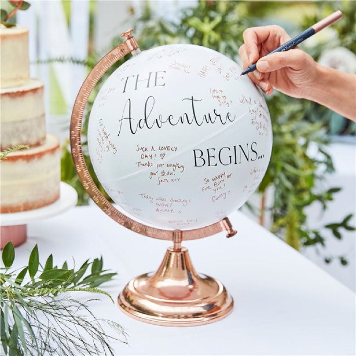 Botanical Wedding Globe Guest Book