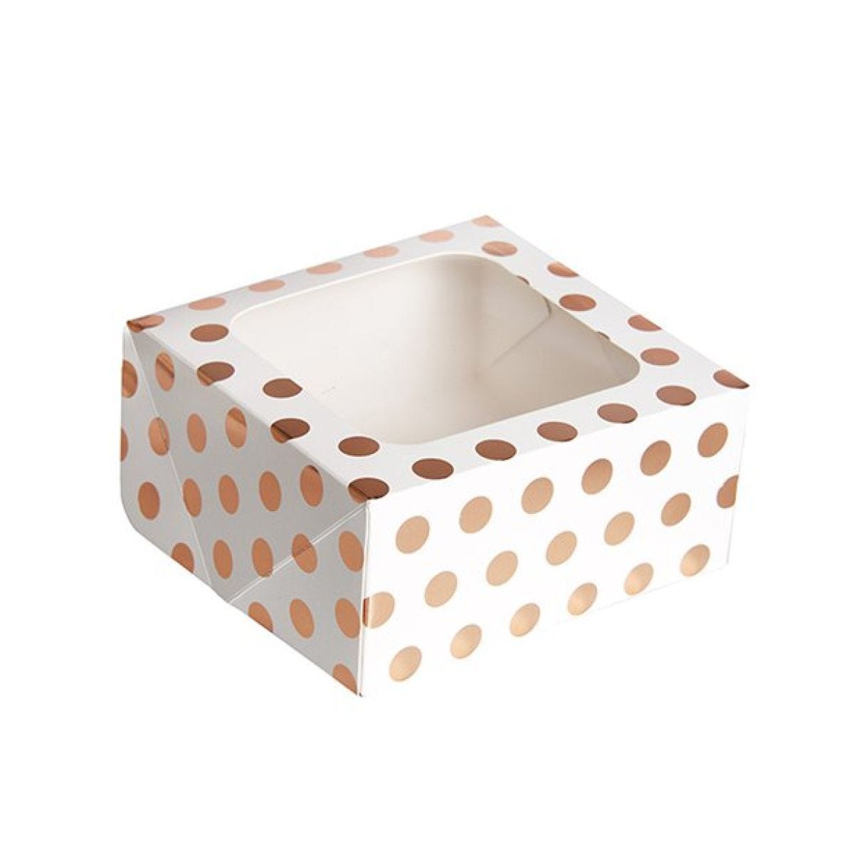 Rose Gold Square Treat Boxes - 16cm (2pk)