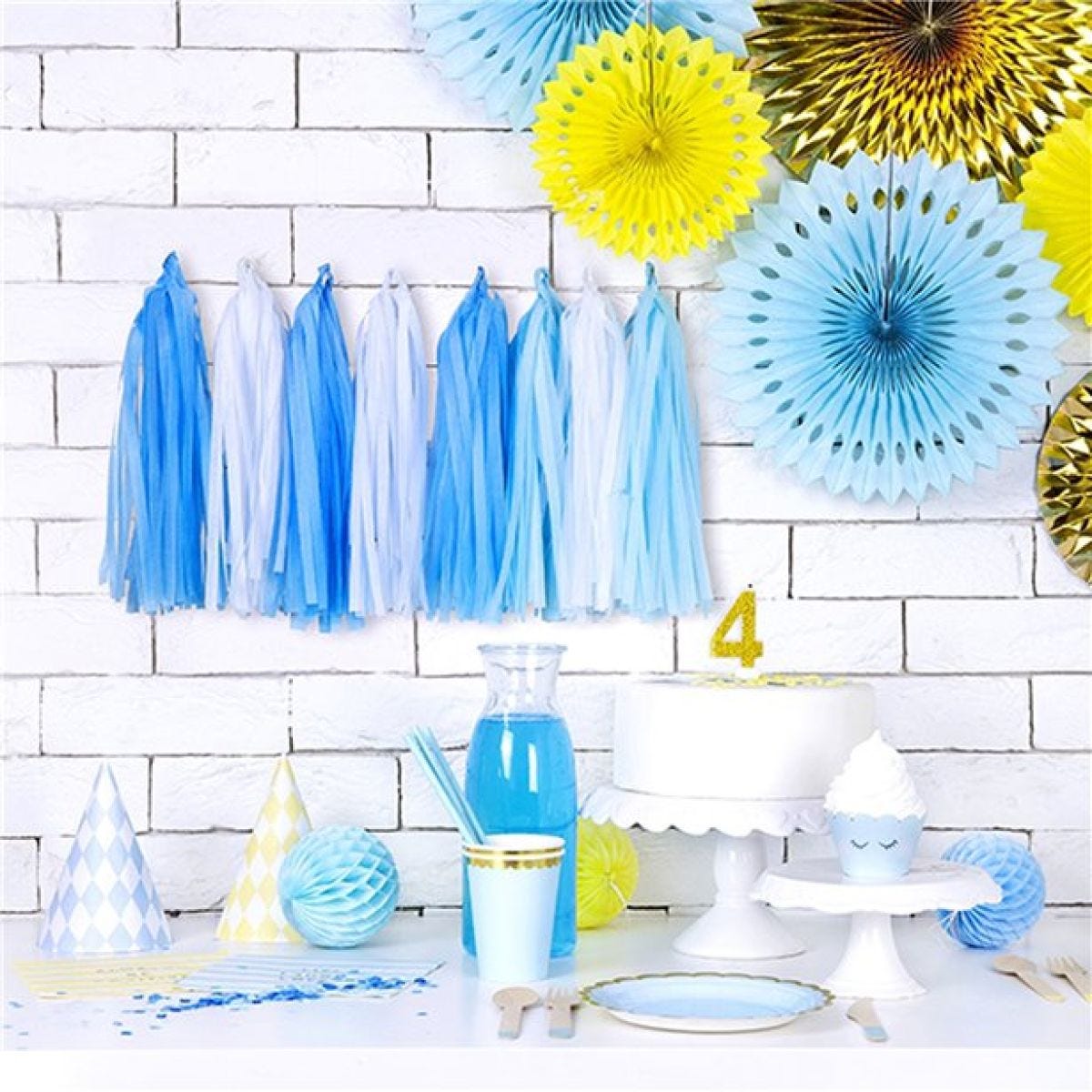 Blue Mix Tassel Garland Decoration - 1.5m