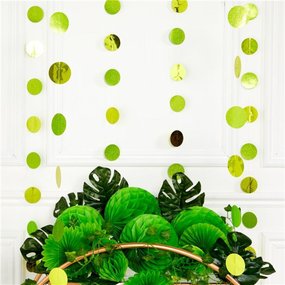 Lime Green Glitter Hanging String Decorations - 2.1m