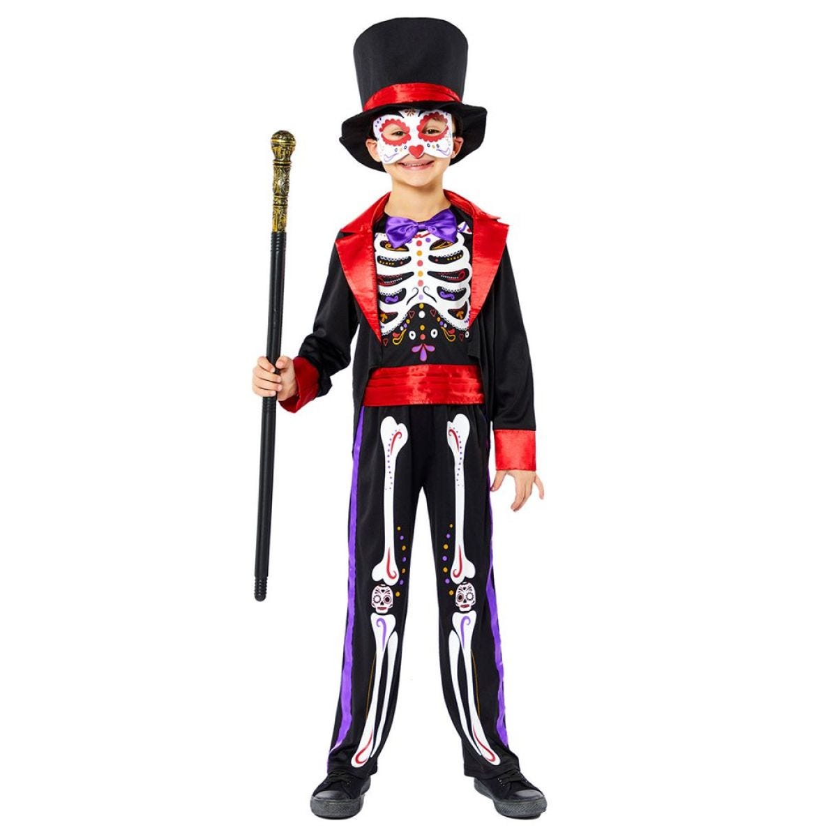 Dapper Day of The Dead Jumpsuit - Child Costume